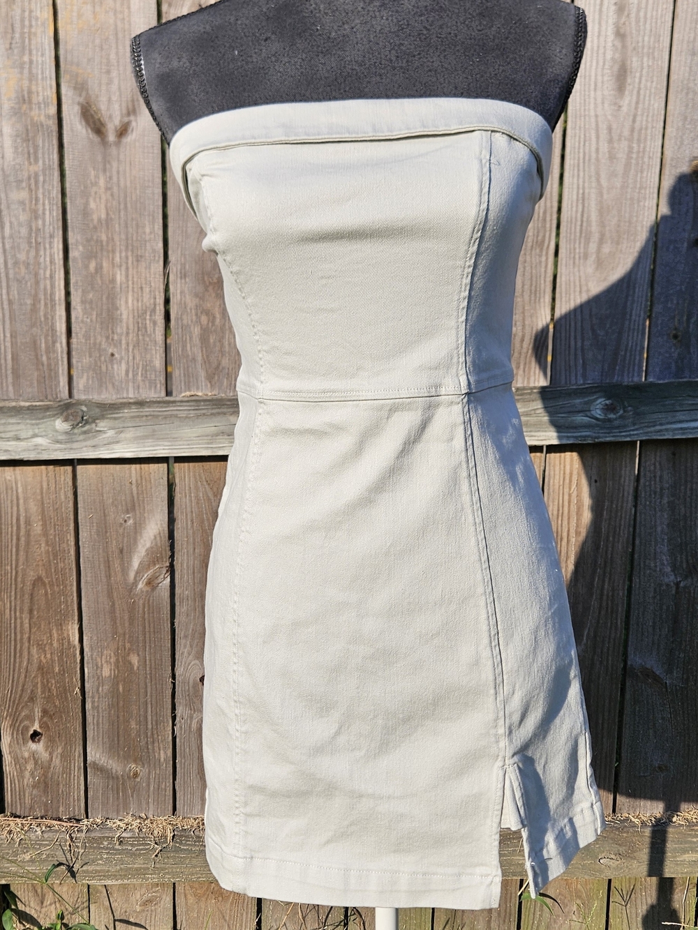 American Eagle Outfitters Strapless Mini Dress in Light Beige NWT